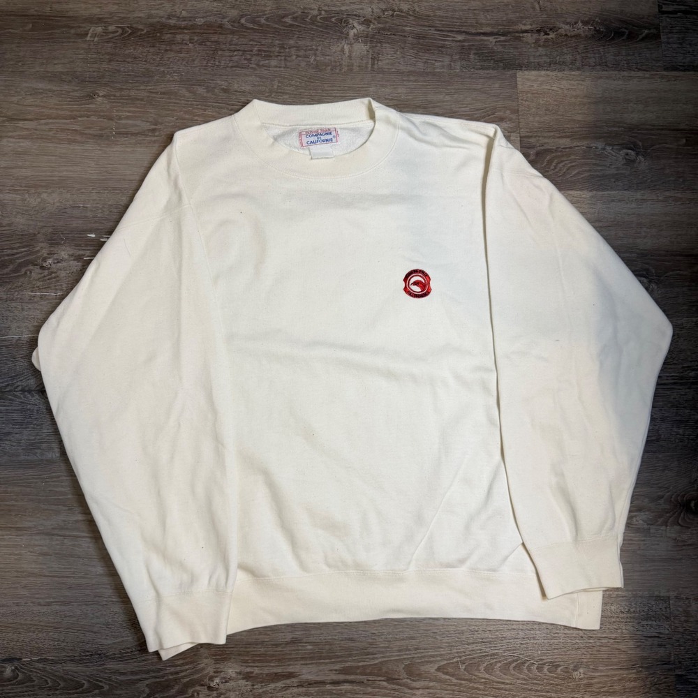 Compagnie De Californie Vintage Cream Crewneck Sweatshirt Embroidered France